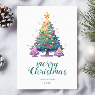 Colorido saludo de árbol de Navidad