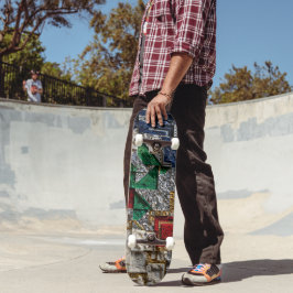 Colorido Skateboard de Mosaico 3D - Lujo Moderno