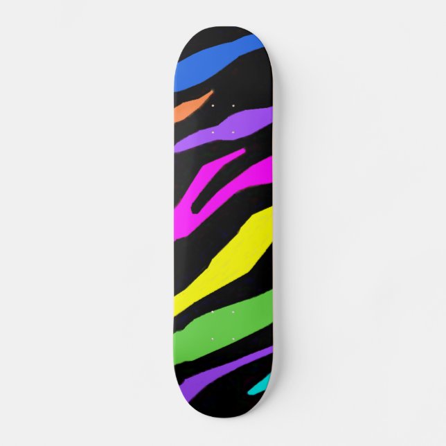 Colorido Skateboard Zebra (Anverso)