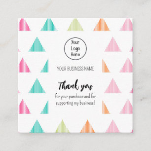 Colorido triángulo revisión de tarjetas de visita