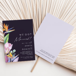 Colorido tropical   Invitación de Elopement púrpur