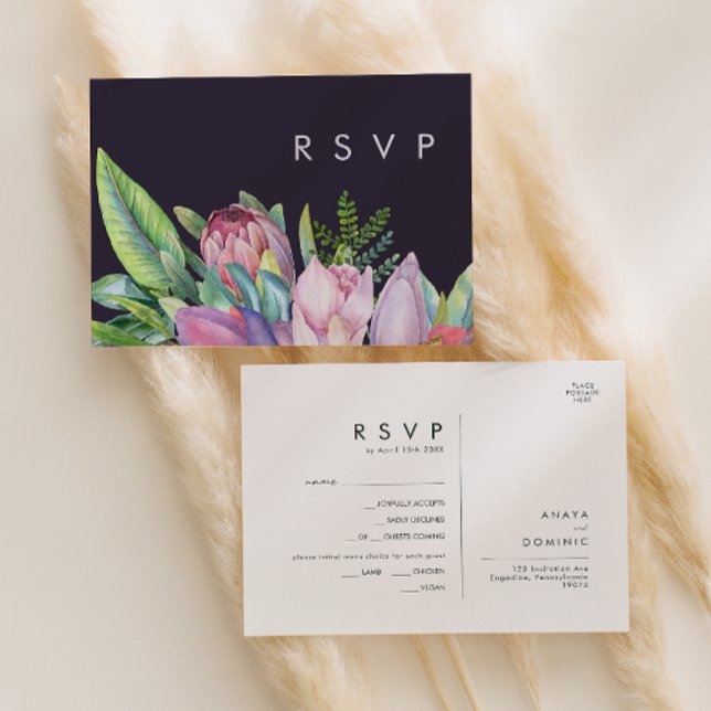 Colorido tropical | Tarjeta RSVP de selección de m (Subido por el creador)