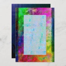 Colorido Tye Psychedelic Blank Invitación