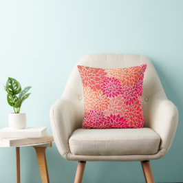 Colorido y elegante almohada de flores de Zinnia
