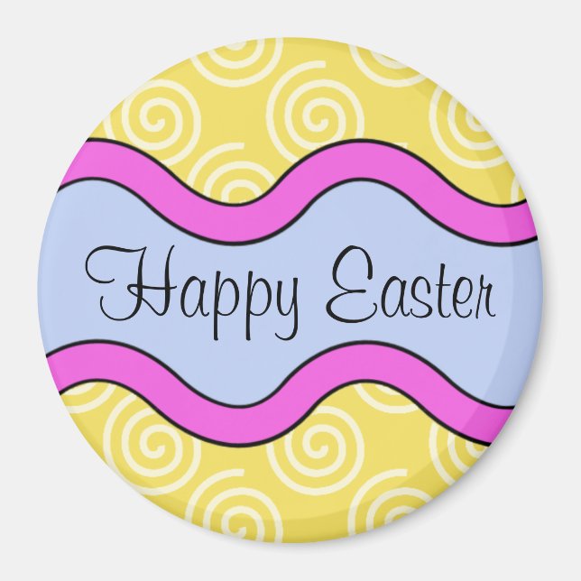Colorido y feliz imán de Pascua (Frente)