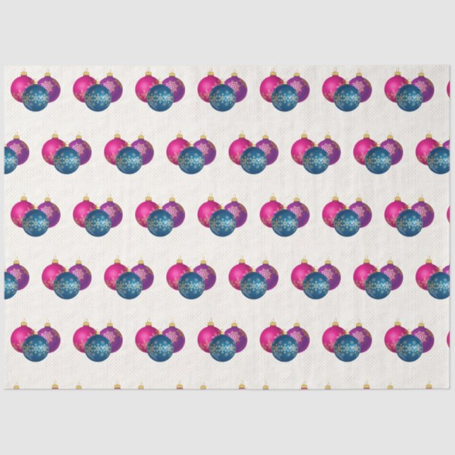 Coloridos adornos navideños Papel de tejidos (Anverso)