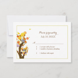 Coloridos árboles de jardín Boda Tarjeta RSVP