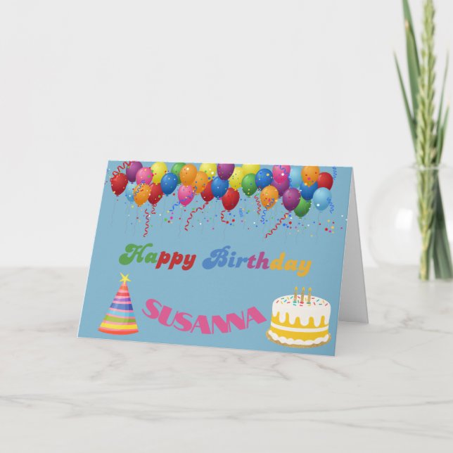 COLORIDOS BALONES FELICES TARJETA DE CUMPLEAÑOS (Anverso)
