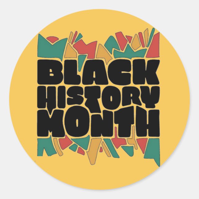 Coloridos Bits Negros Pegatinas del Mes de la Hist (Anverso)