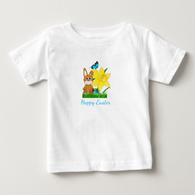 Coloridos Daffodils de Pascua y camiseta para bebé (Anverso)