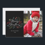 Coloridos Doodles Feliz Navidad Fotos de Black<br><div class="desc">Esta brillante y colorida tarjeta de festividad fotográfica muestra nuestros dibujos folclóricos de vacaciones ilustrados y dice "Feliz Navidad" en un guión moderno. Viene con un patrón de coincidencia en el reverso para una tarjeta especial extra. Este diseño forma parte de una colección.</div>