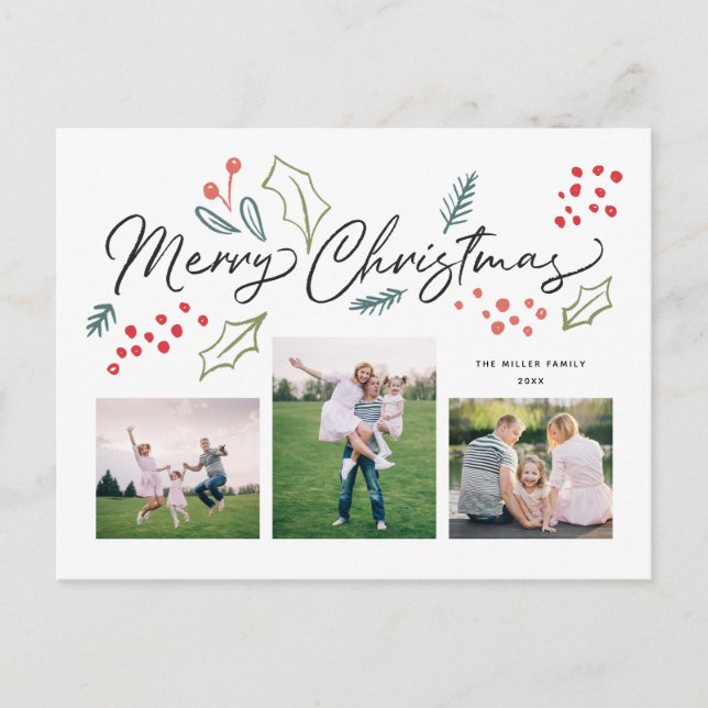 Coloridos Doodles Feliz Navidad Multifoto (Anverso)