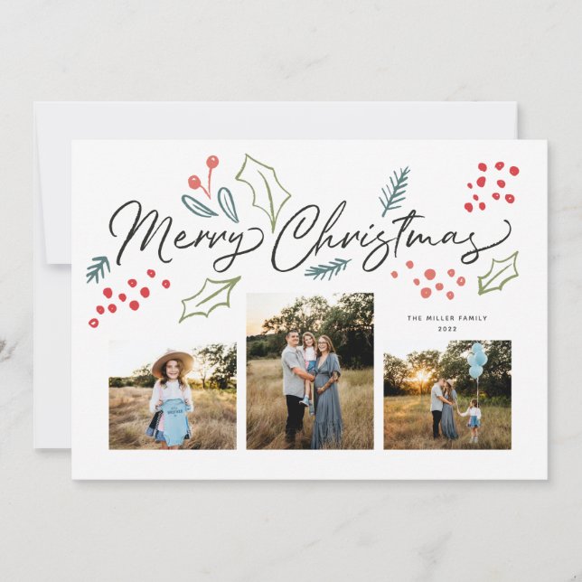 Coloridos Doodles Feliz Navidad Multifoto (Anverso)