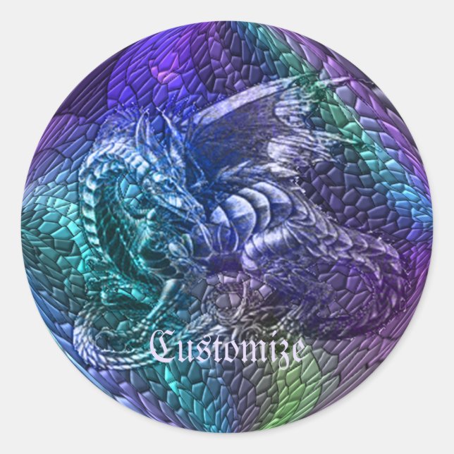 Coloridos Dragones Fantasía Orb Pegatinas (Anverso)