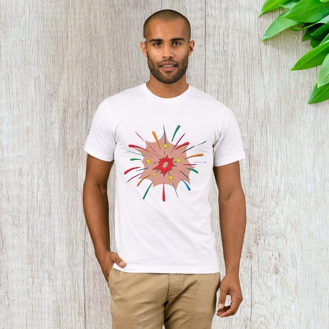 Coloridos fuegos artificiales camiseta de hombres (Subido por el creador)