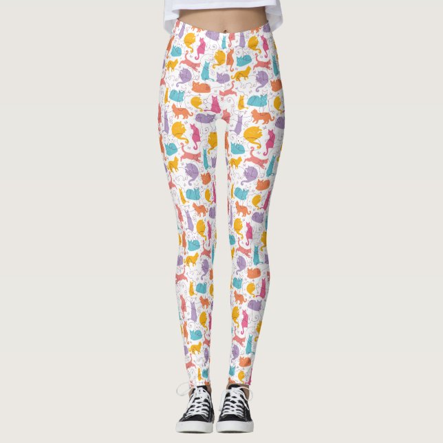 Coloridos Gatos Cute Leggings (Anverso)