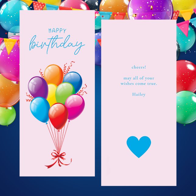 Coloridos globos Tarjeta de felicitación de cumple (Subido por el creador)