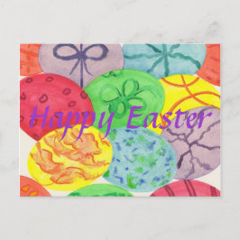 Coloridos huevos de Pascua Feliz Postales de Pascu