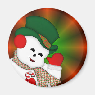 Coloridos imanes de Navidades de Snowman