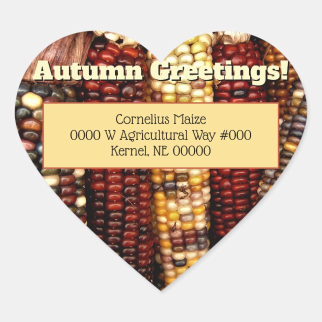 Coloridos Kernels de maíz indio Sellos para sobres (Anverso)