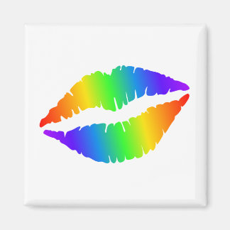Coloridos labios calientes imán cuadrado
