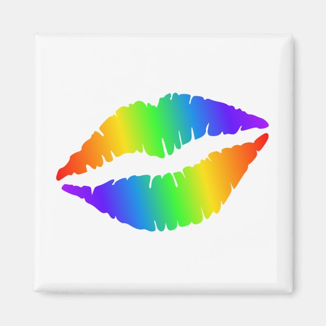Coloridos labios calientes imán cuadrado (Frente)