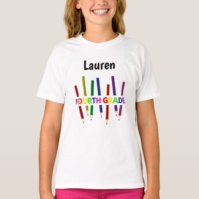 Coloridos lápices, camiseta de cuarto grado de Chi (Anverso)