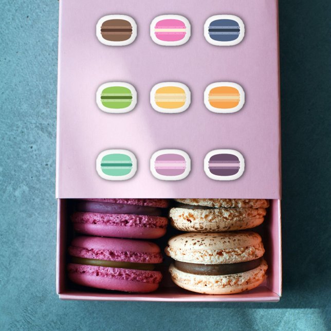 Coloridos Macaron Set Pegatinas (Colorful Macaron Set Stickers)
