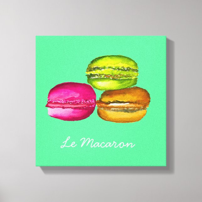 Coloridos Macarons acuarela arte funky (Anverso)