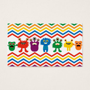 Coloridos Monstruos Cute Divertidos Chevron Rastre