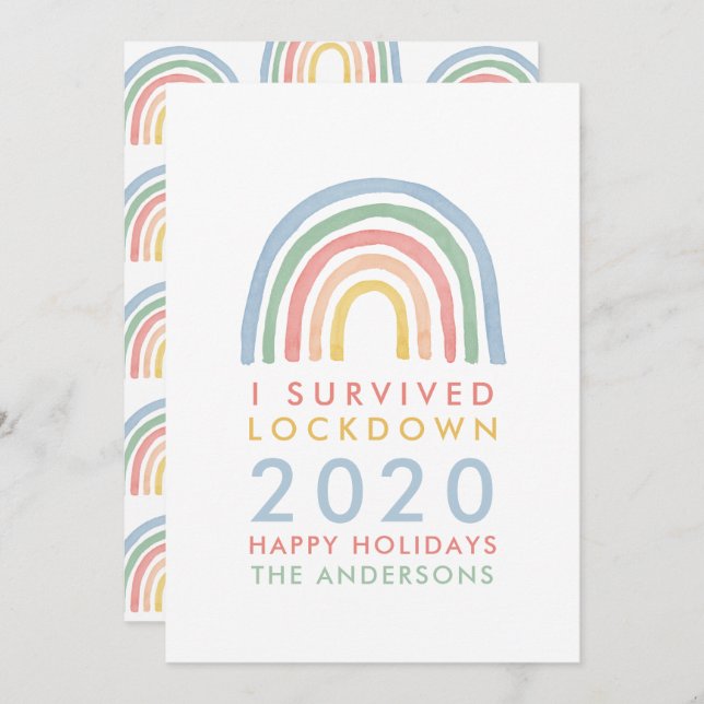Coloridos Navidades del arco iris sobreviví al blo (Anverso / Reverso)