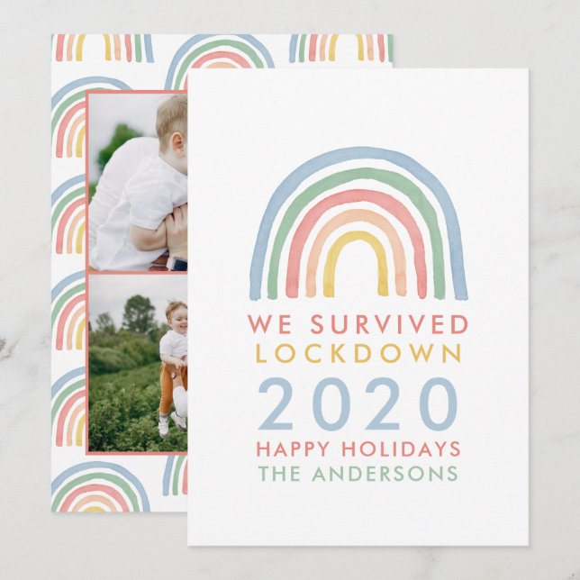 Coloridos Navidades del arco iris sobrevivimos al  (Anverso / Reverso)