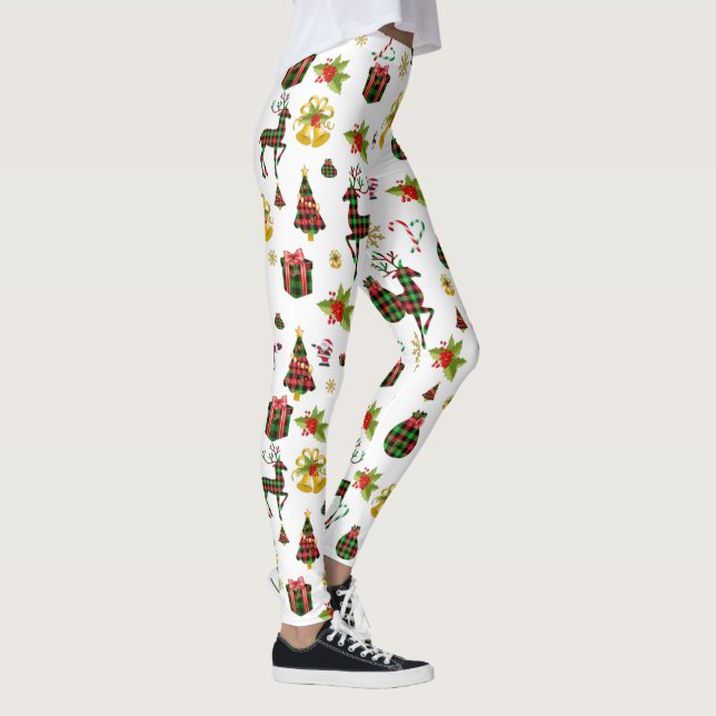Coloridos Navidades Símbolos Leggings (Derecha)