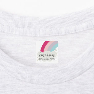 Coloridos niños arco iris impermeable etiqueta