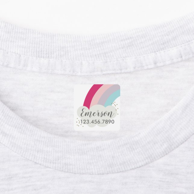 Coloridos niños arco iris impermeable etiqueta (Fijada)