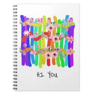 coloridos palos de cuaderno de flores