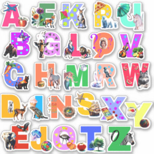 Coloridos Pegatinas Alphabet Vinyl