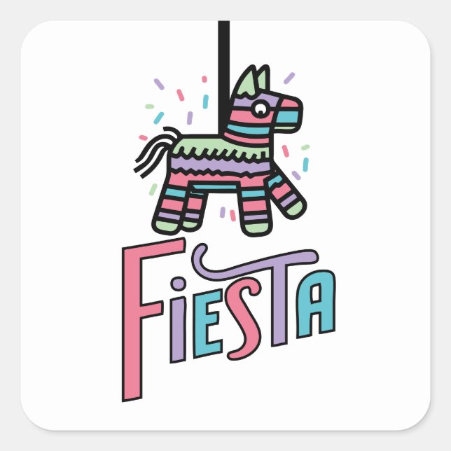 Coloridos Pegatinas de Fiesta Piñata (Anverso)