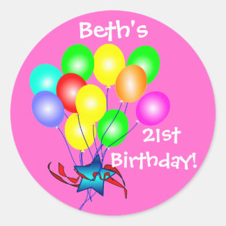 Coloridos Pegatinas de los globos de cumpleaños
