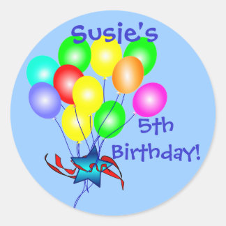 Coloridos Pegatinas de los globos de cumpleaños
