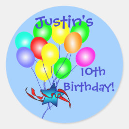 Coloridos Pegatinas de los globos de cumpleaños