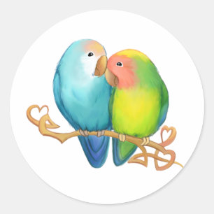 Coloridos Pegatinas de Lovebird
