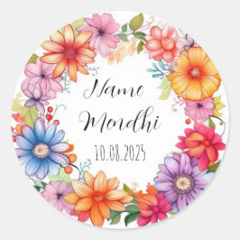 Coloridos pegatinas de Mendhi