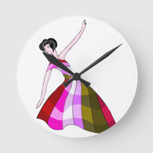 Coloridos personajes de historieta reloj de pared