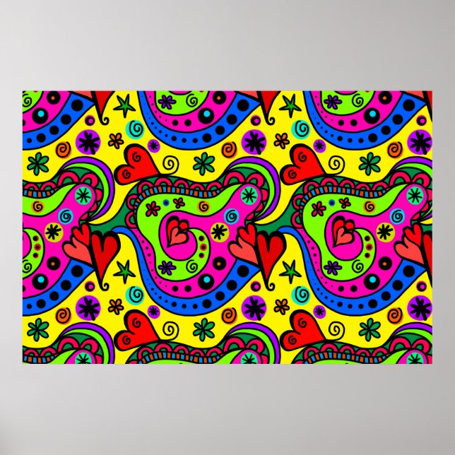 Coloridos Posters de arte de Doodle Line (Frente)