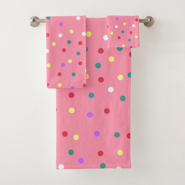 Coloridos puntos de polka en rosa (In situ)