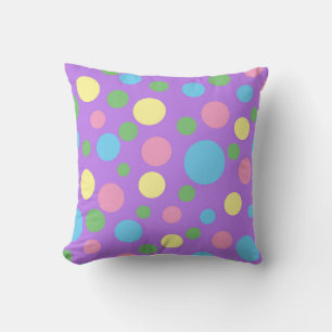 Coloridos puntos de polka patrón arrojar almohada