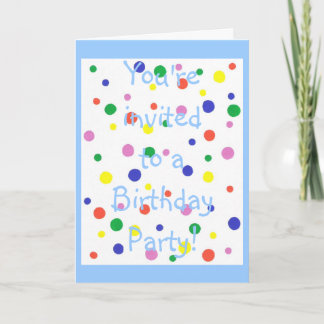 Coloridos puntos de Polka Tarjeta de invitación a 