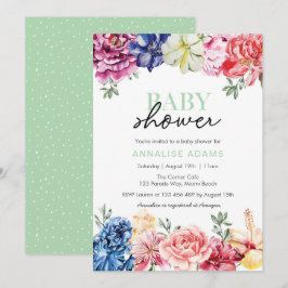 Colorosa invitación de Baby Shower floral