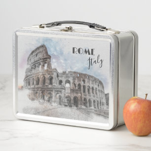 Colosseo de cosecha Metalizado Caja de almuerzo -